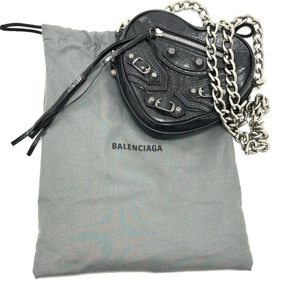 BALENCIAGA 722781 Luca Goal Heart Chain Bag Crossbody Shoulder Bag - Picture 8 of 14